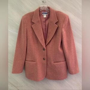 Vtg Pendleton 12 Dusty Pink Wool  Lined Fitted Padded Shoulders Blazer Old Money